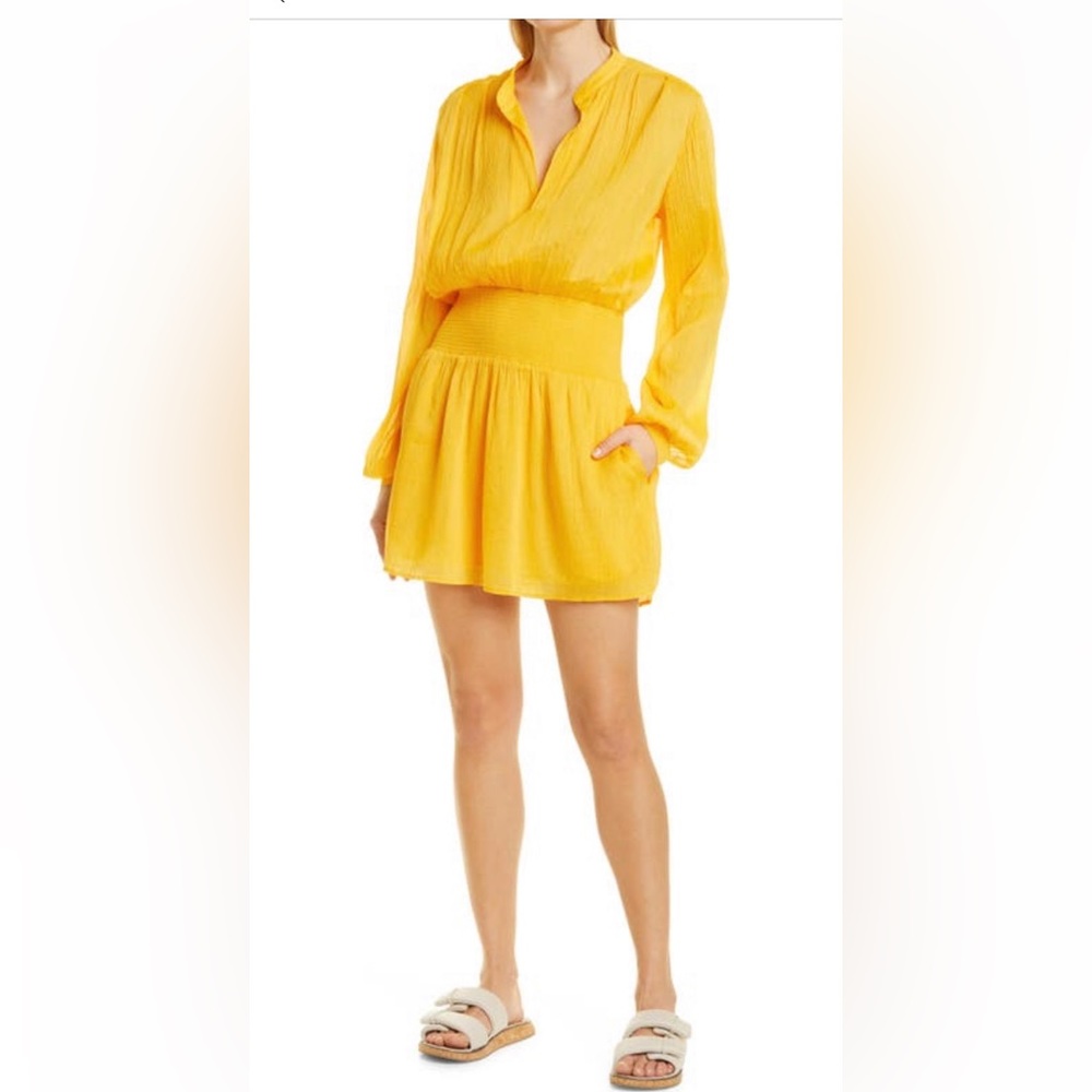 Rag & Bone Calista Long Sleeve Cotton & Silk Minidress